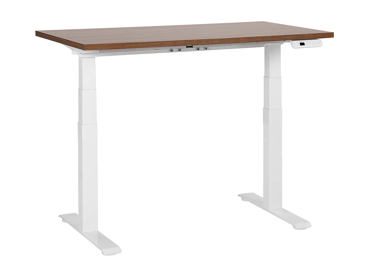 Bureau réglable en hauteur électriquement DESTINES Marron/blanc 120 cm 72 cm