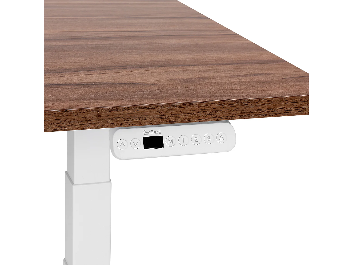 Secretária elevatória eletricamente ajustável castanha escura e branca 120 x 72 cm DESTINES