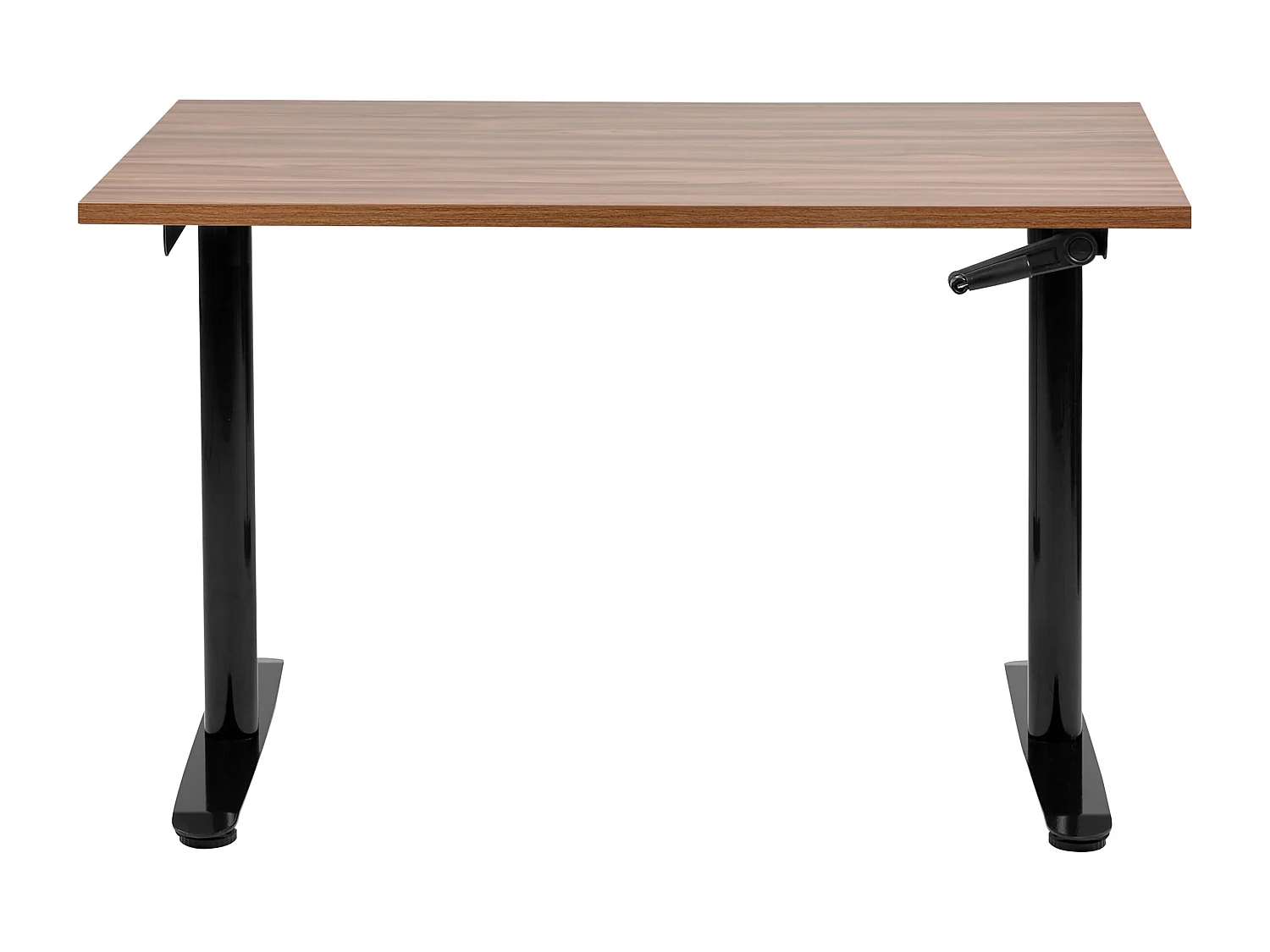 Biurko regulowane manualnie 120 x 72 cm ciemne drewno z czarnym DESTINAS