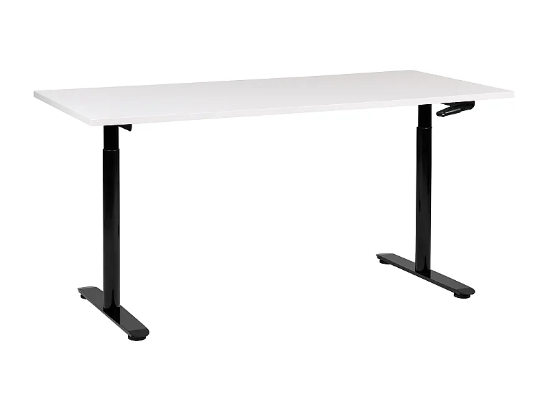 Bureau réglable en hauteur manuellement DESTINAS Blanc/noir 160 cm 72 cm