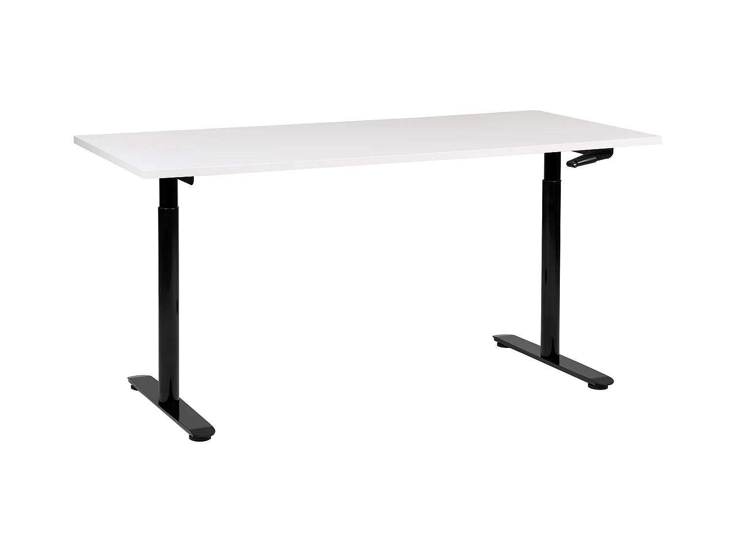 Höhenverstellbarer Schreibtisch mit Kurbel weiß/schwarz 160x72 cm DESTINAS
