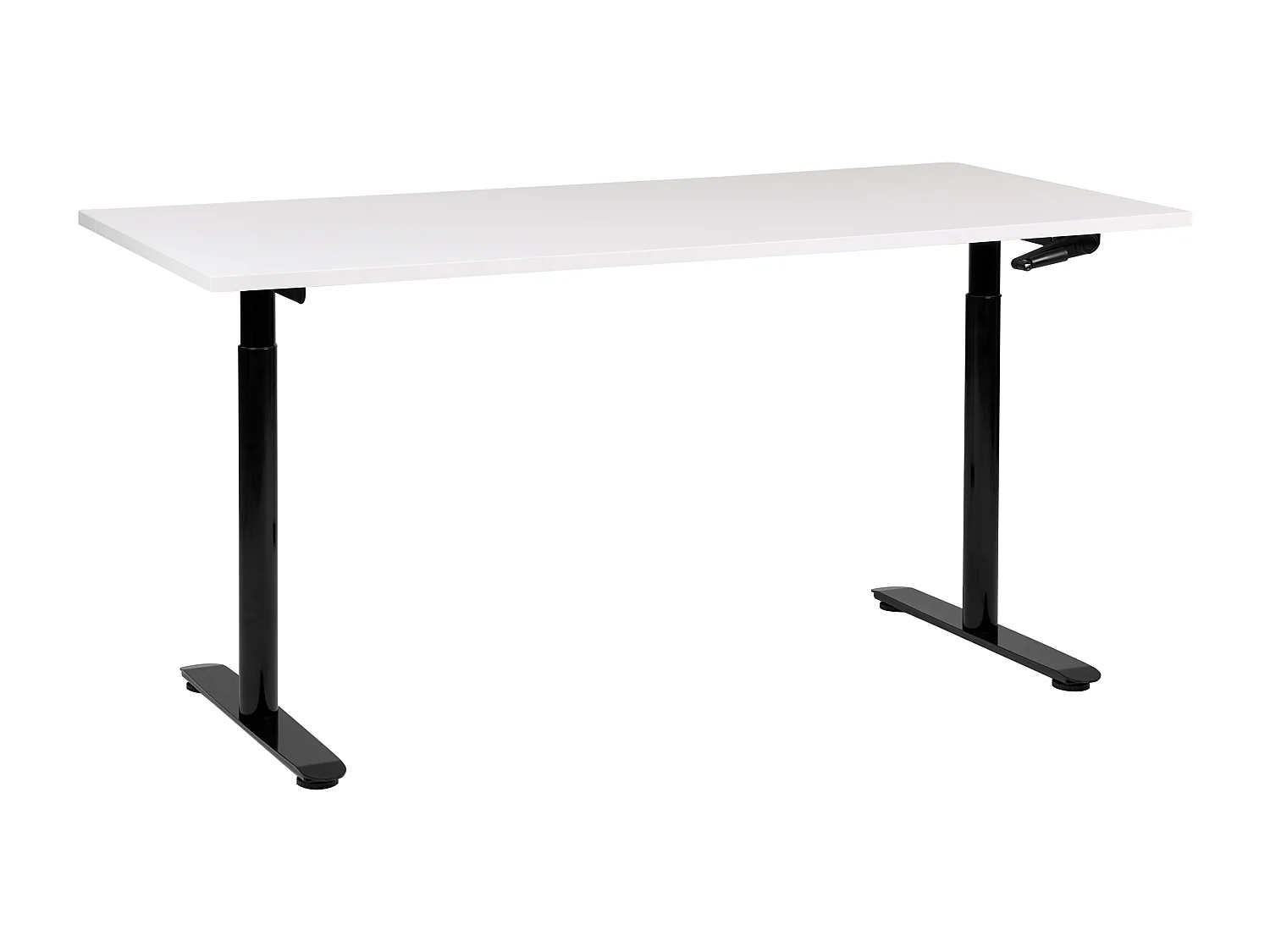 Bureau réglable en hauteur manuellement DESTINAS Blanc/noir 160 cm 72 cm
