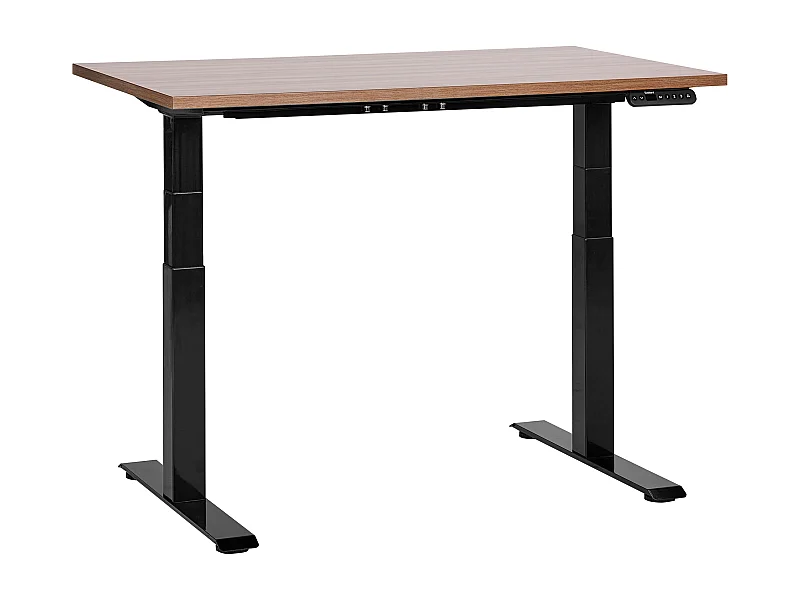 Bureau réglable en hauteur électriquement DESTINES Marron/noir 120 cm 72 cm