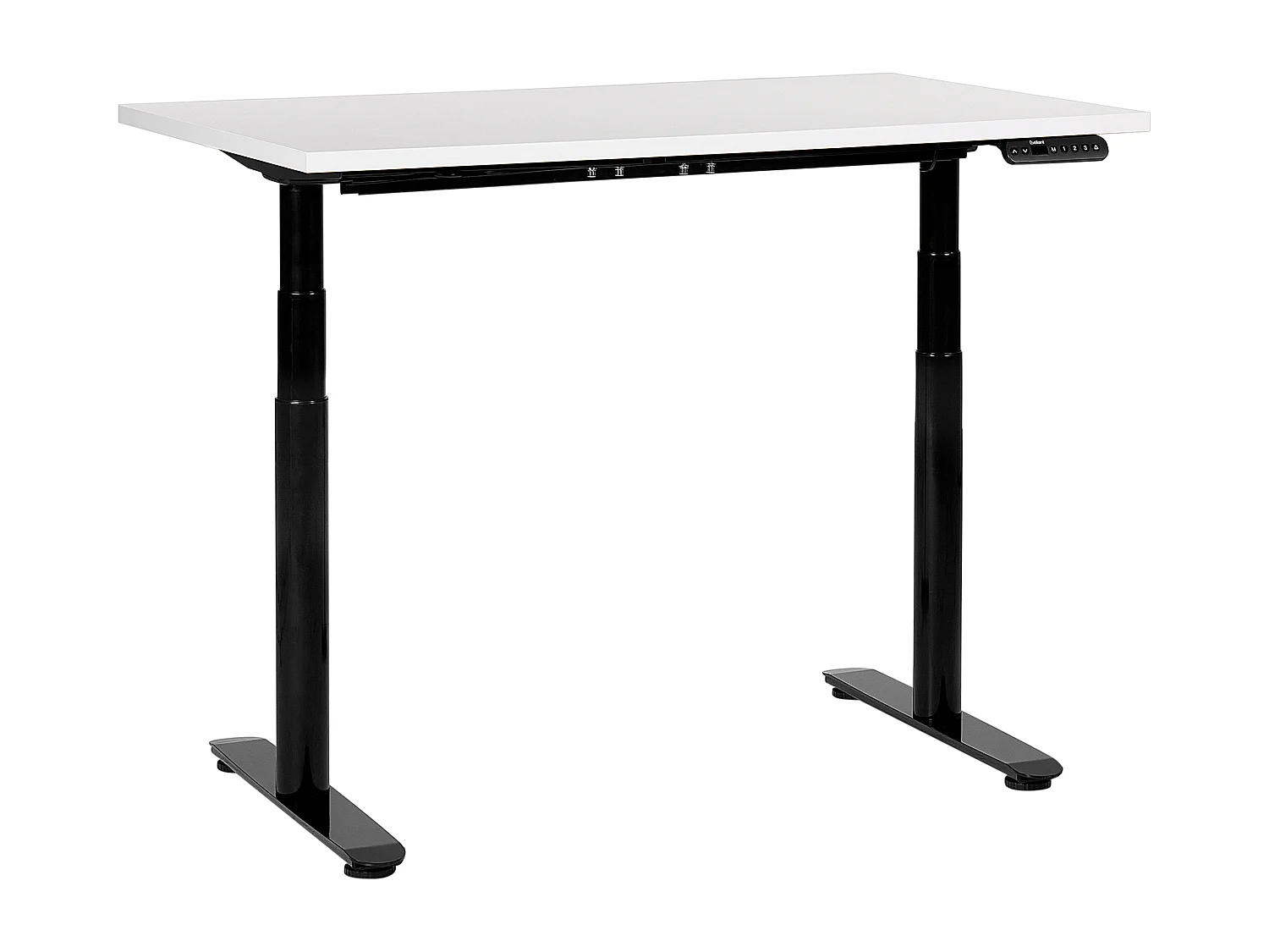 Bureau réglable en hauteur électriquement DESTINAS Blanc/noir 120 cm 72 cm