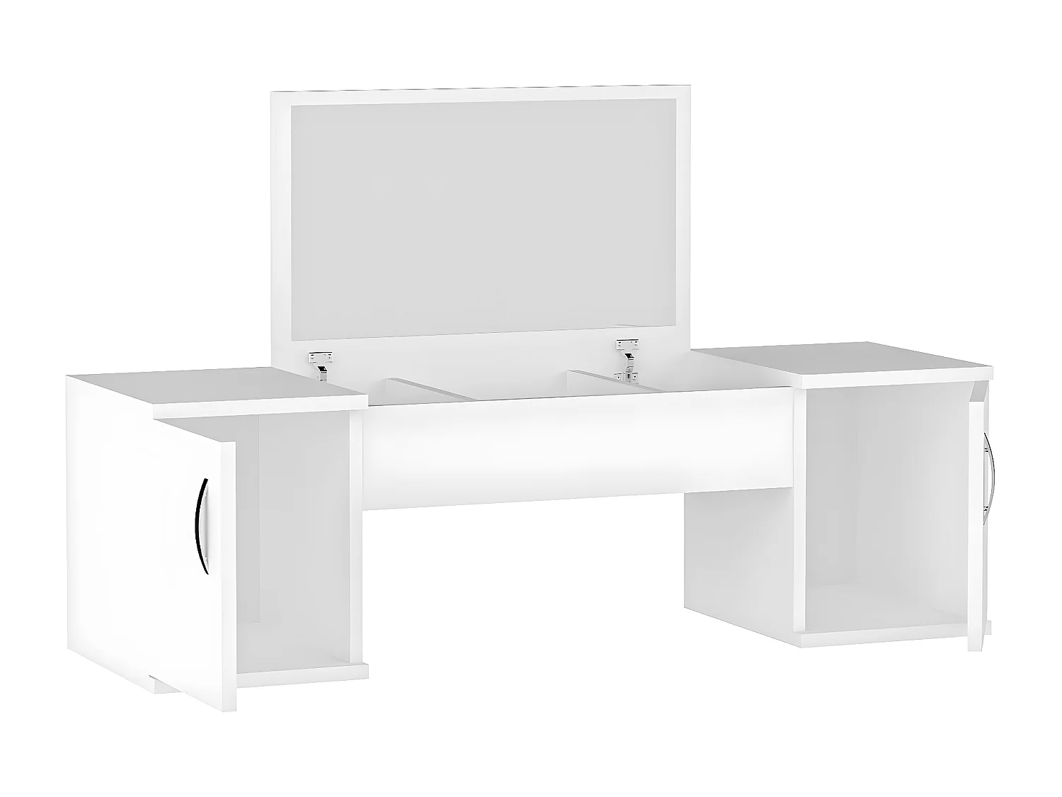 Coiffeuse avec miroir Ajaron 100cm Bois Blanc