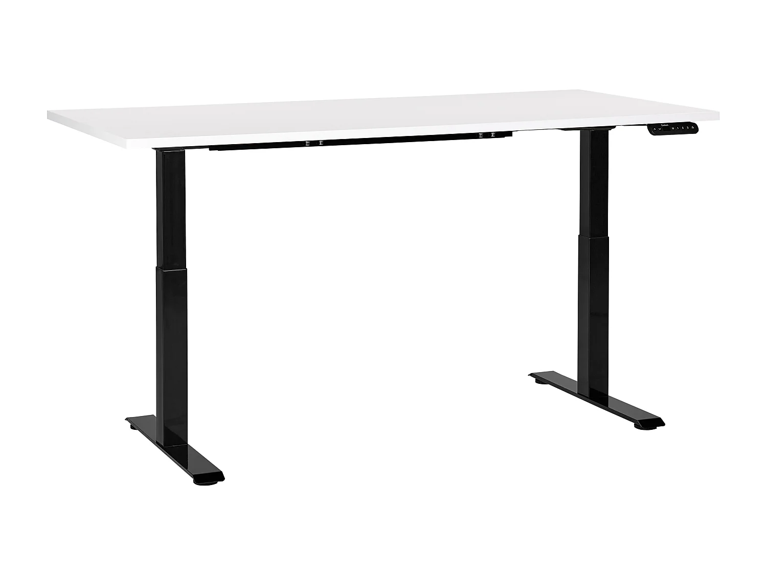 Bureau réglable en hauteur électriquement DESTINES Blanc/noir 160 cm 72 cm