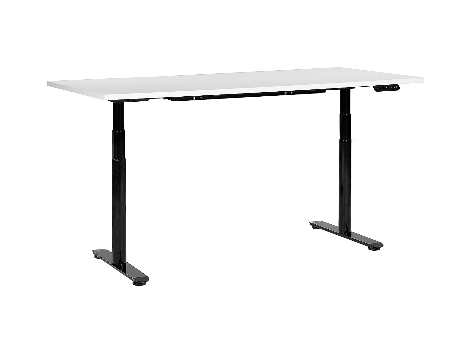 Schreibtisch weiss / schwarz 180 x 80 cm elektrisch höhenverstellbar DESTINAS