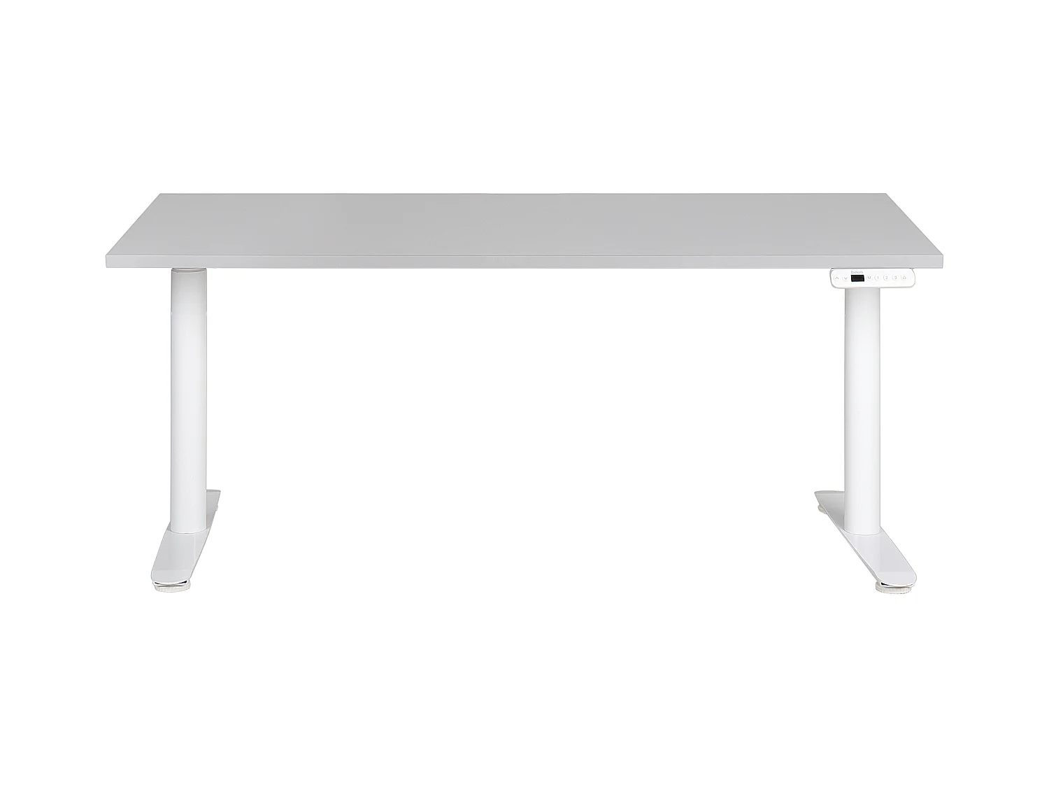 Scrivania regolabile elettricamente grigio e bianco 160 x 72 cm DESTINAS