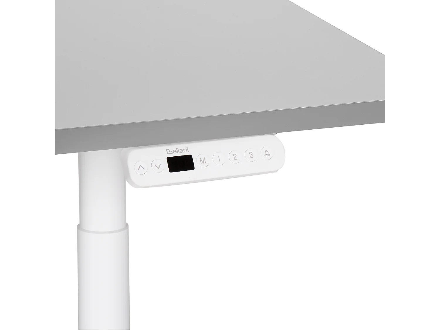 Scrivania regolabile elettricamente grigio e bianco 160 x 72 cm DESTINAS