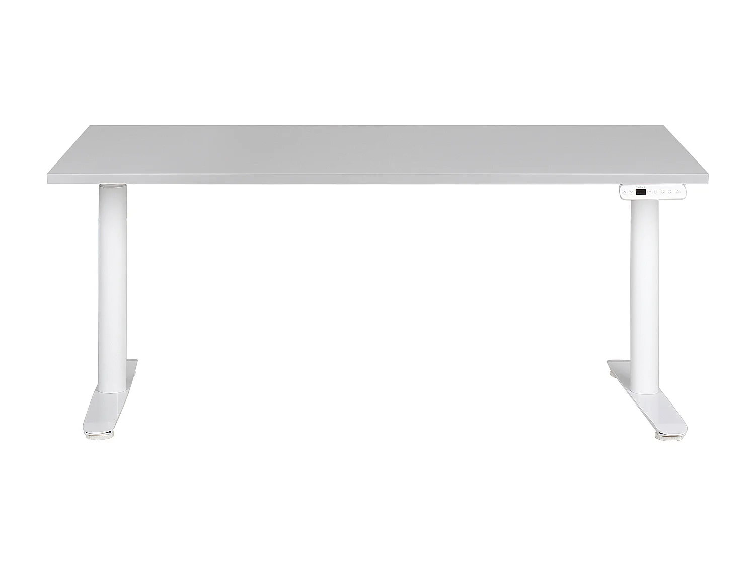 Scrivania regolabile elettricamente grigio e bianco 160 x 72 cm DESTINAS