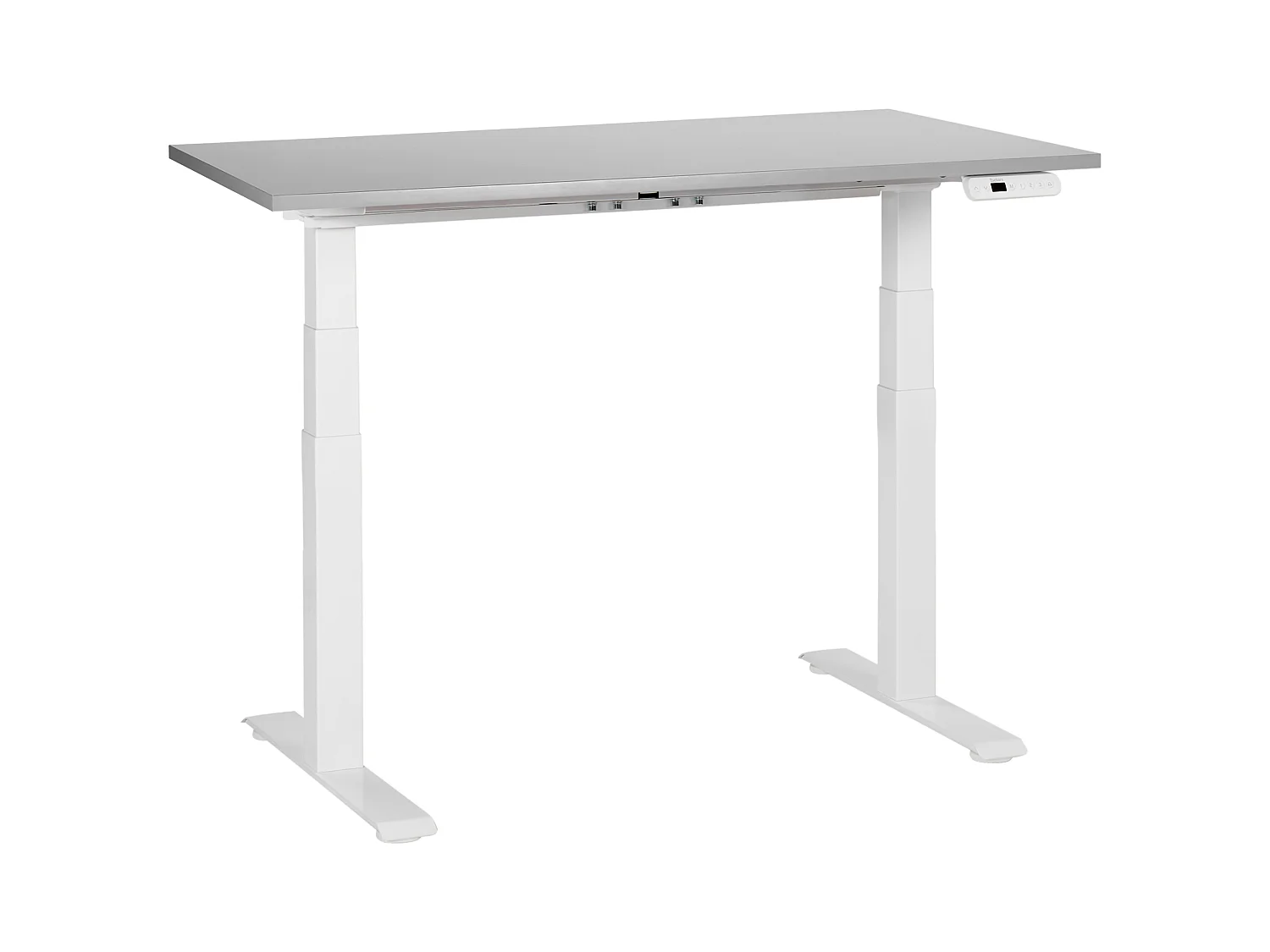 Bureau réglable en hauteur électriquement DESTINES Gris/blanc 120 cm 72 cm