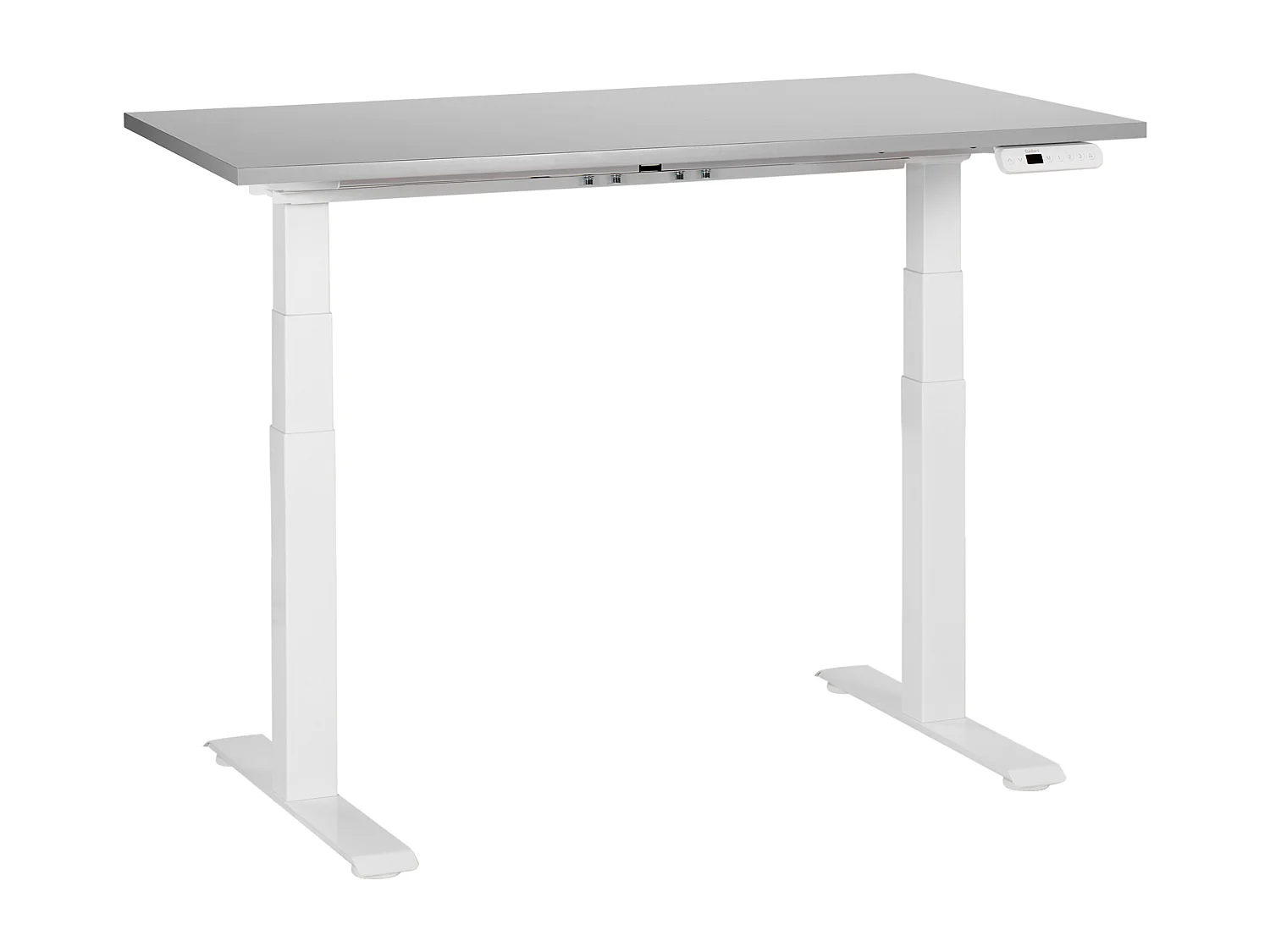 Bureau réglable en hauteur électriquement DESTINES Gris/blanc 120 cm 72 cm