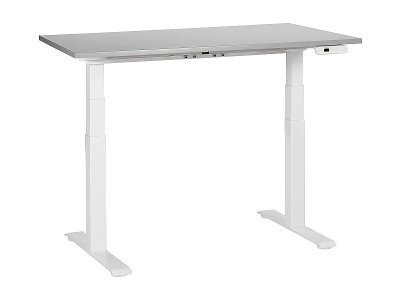 Elektrisch höhenverstellbarer Schreibtisch USB grau/weiß 120x72 cm DESTINES