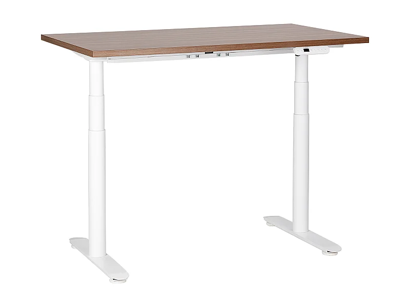 Biurko regulowane elektrycznie 120 x 72 cm ciemne drewno z białym DESTINAS