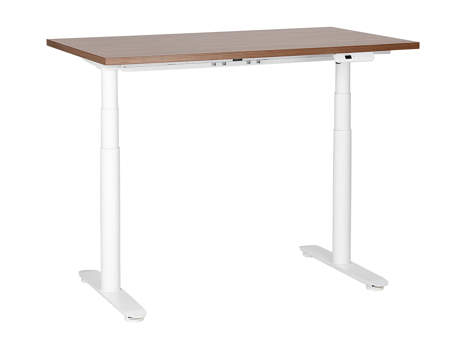 Biurko regulowane elektrycznie 120 x 72 cm ciemne drewno z białym DESTINAS