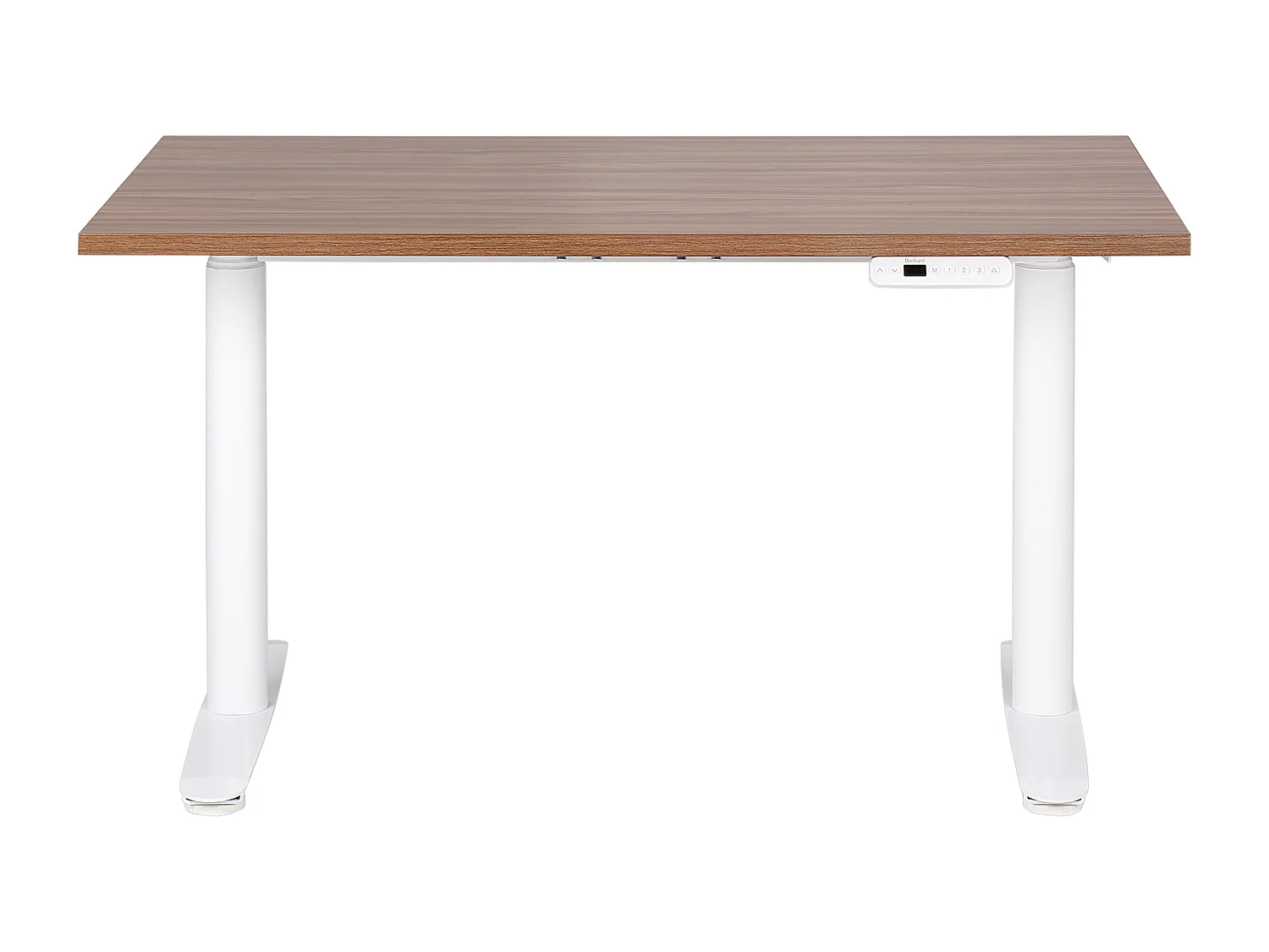 Biurko regulowane elektrycznie 120 x 72 cm ciemne drewno z białym DESTINAS