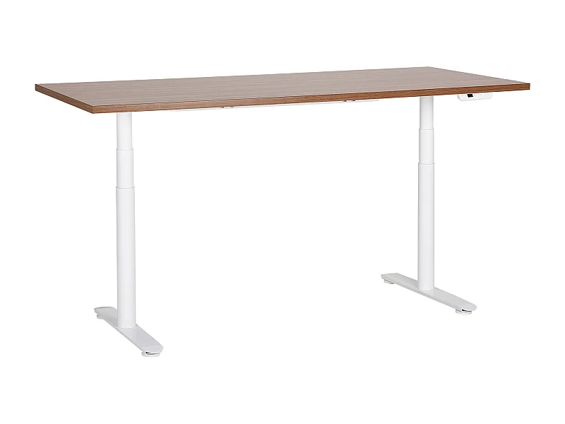 Bureau réglable en hauteur électriquement DESTINAS Marron/blanc 180 cm 80 cm