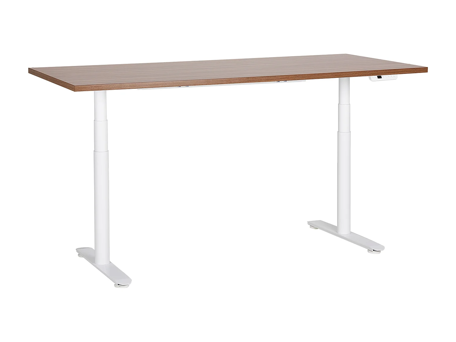 Elektrisch höhenverstellbarer Schreibtisch USB braun/weiß 180x80 cm DESTINAS