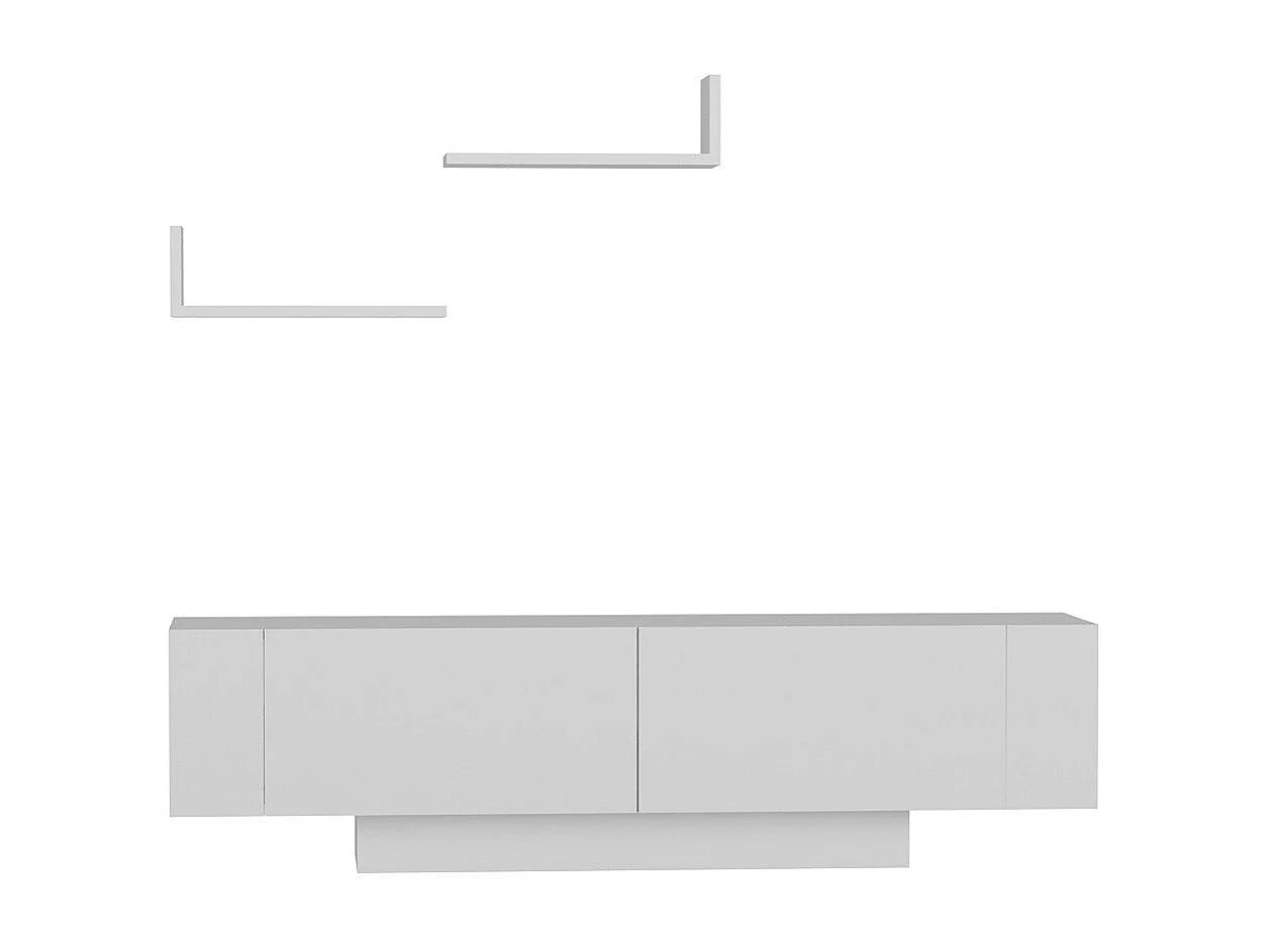 Móvel de TV moderno – 150 cm – Branco – Painel de partículas revestido em melamina