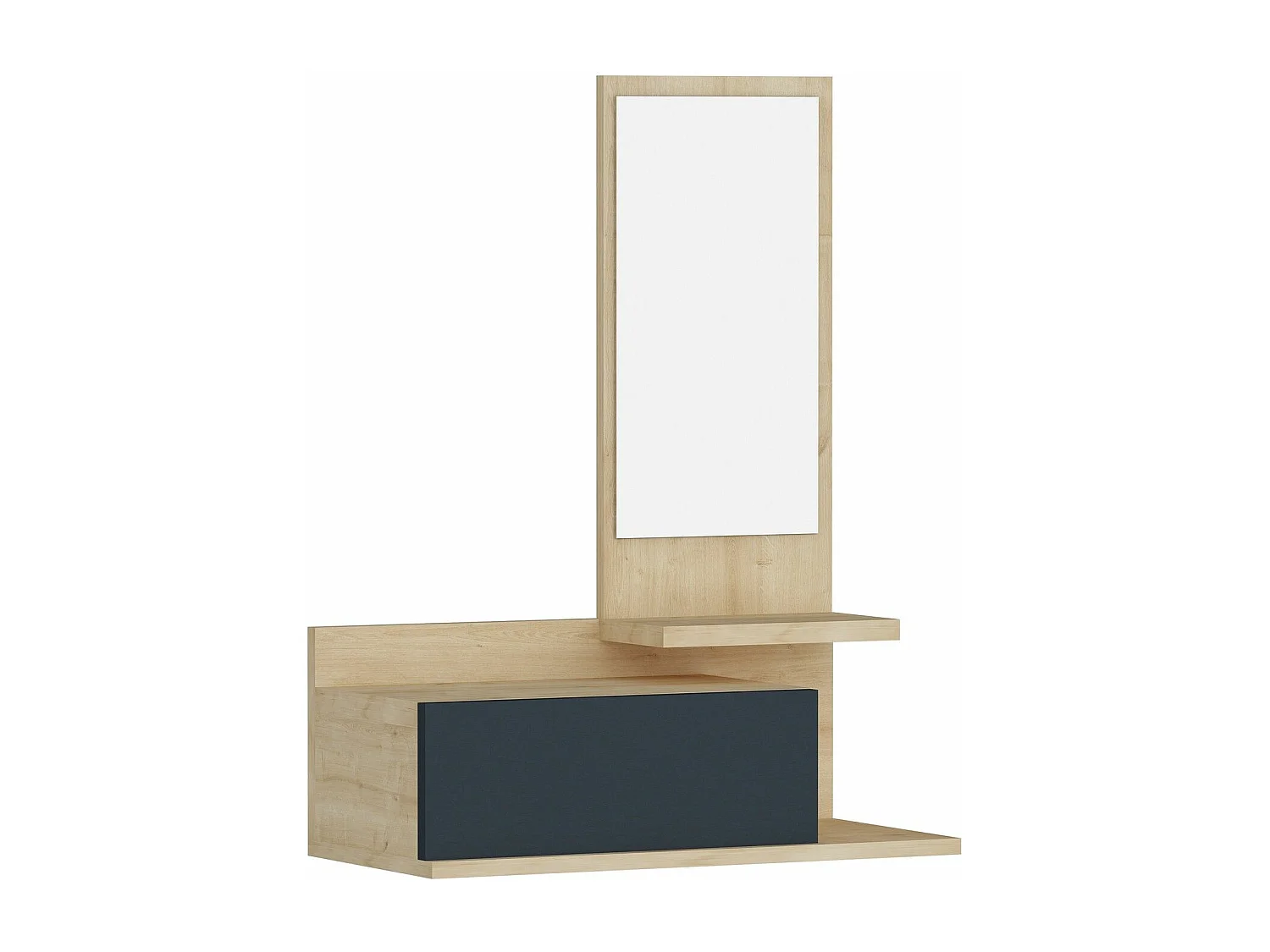 Meuble d'entrée murale avec miroir Jaded Bois clair et Anthracite