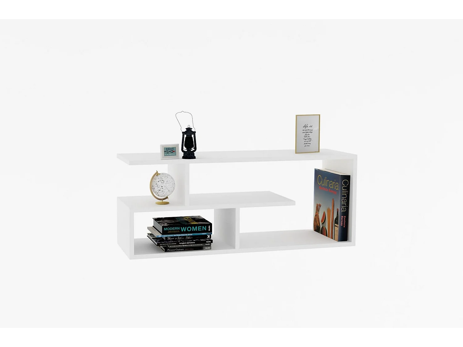 Mesa de tv Kailua 1214, Blanco, 100x40x30cm