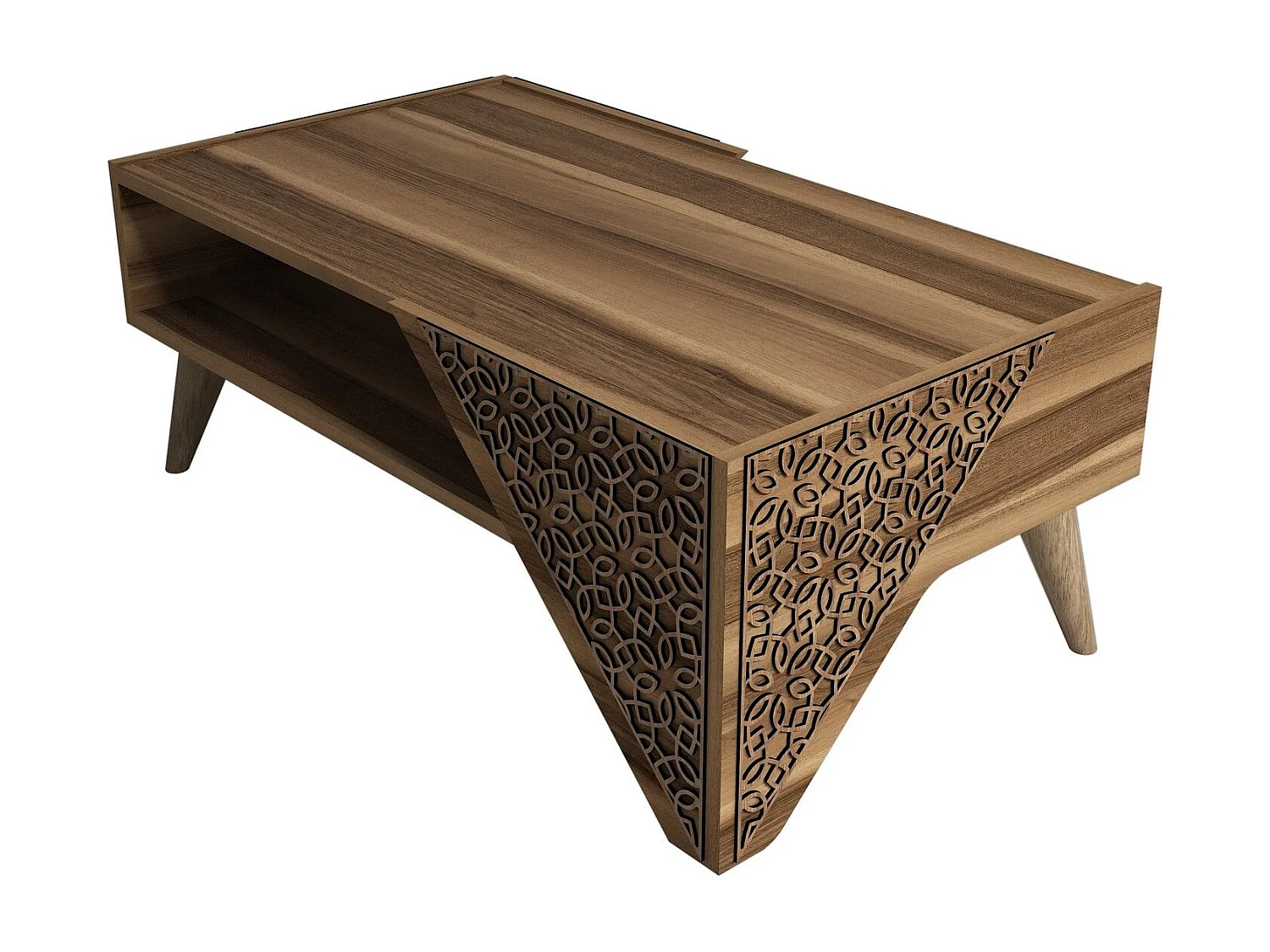 Table basse Forces Motif Arabesque Bois et Naturel