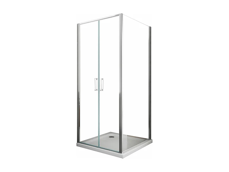 Box doccia angolare parete fissa e porta battente tipo saloon vetro 6 mm reversibile MISURA 87,5-90 ANTA FISSA + PORTE 72-75