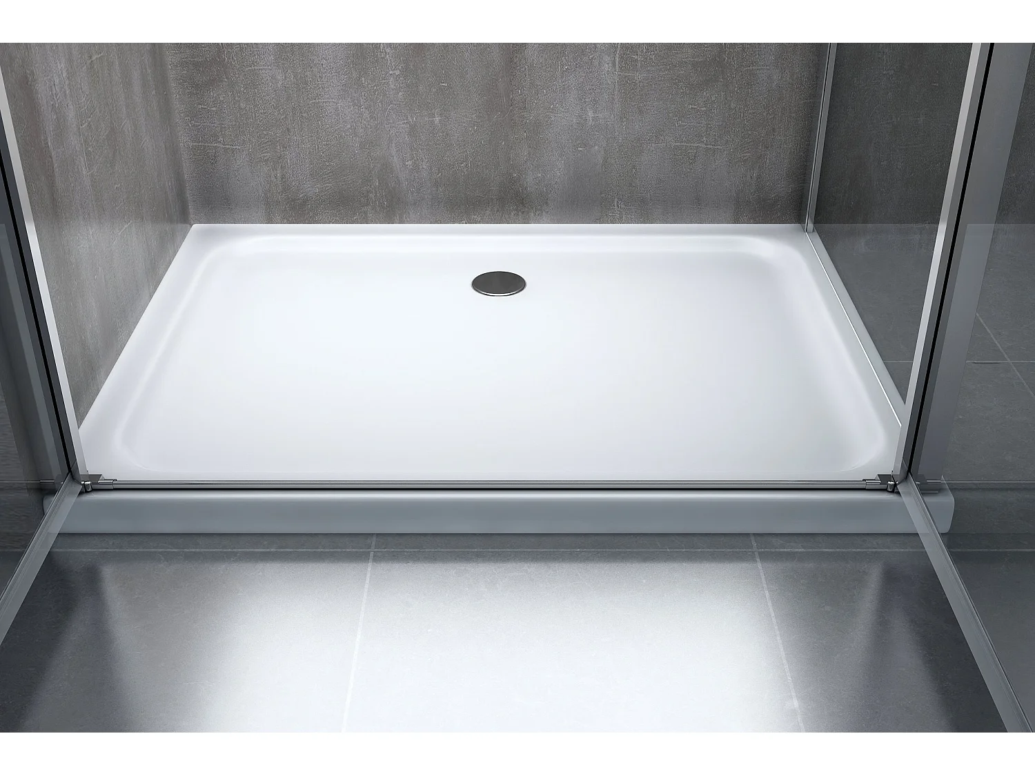 Douche de 6 mm avec un paroi fixe laterale et porte type saloon  (receveur non inclu) – 87,5-90 fixe x 72-75 saloon