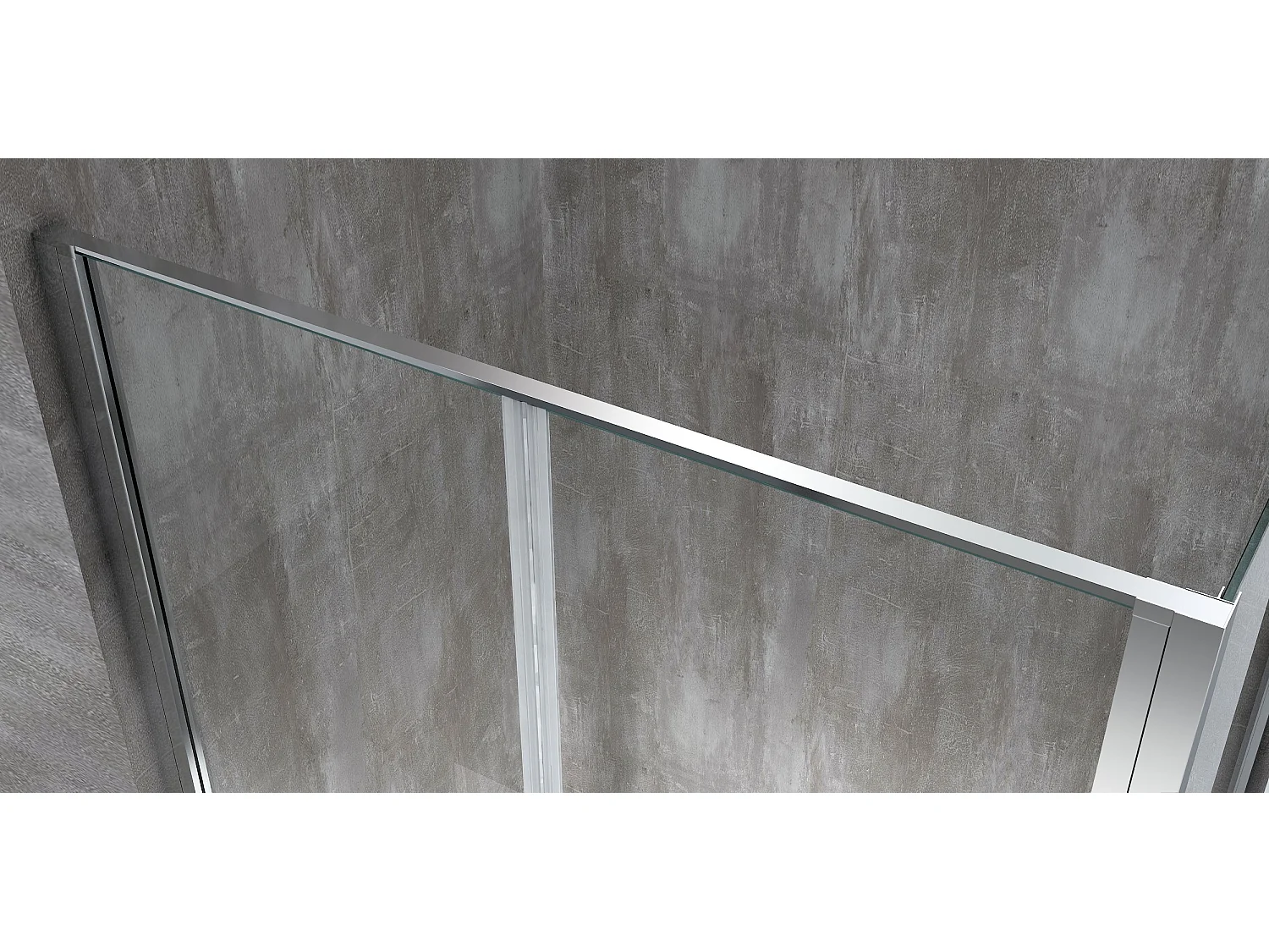 Douche de 6 mm avec un paroi fixe laterale et porte type saloon  (receveur non inclu) – 87,5-90 fixe x 67-70 saloon