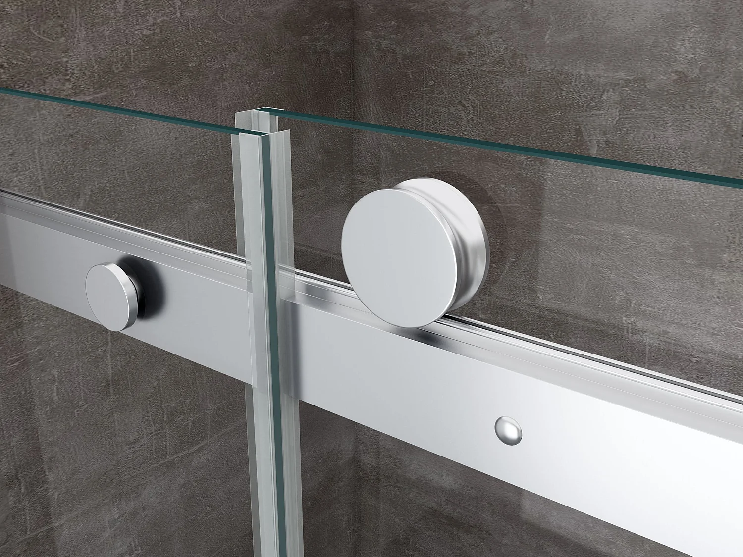 Douche de 8 mm H.190 avec un paroi fixe et une porte coulissante (receveur non inclu)– 90 fixe x 170 coulissante