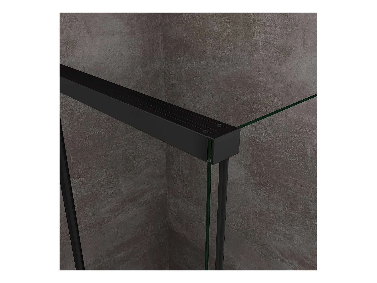 Douche d'angle avec paroi latérale fixe et porte frontale avec fermeture douce amortie H 200 8 mm cadre noir mat Cm 90 (88-90) x 140 (137-140)