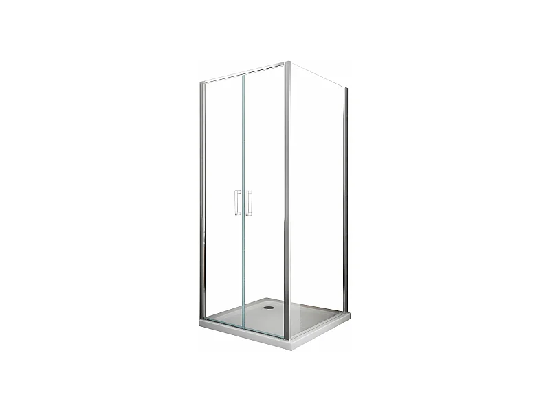 Box doccia angolare parete fissa e porta battente tipo saloon vetro 6 mm reversibile MISURA 97,5-100 ANTA FISSA + PORTE 72-75