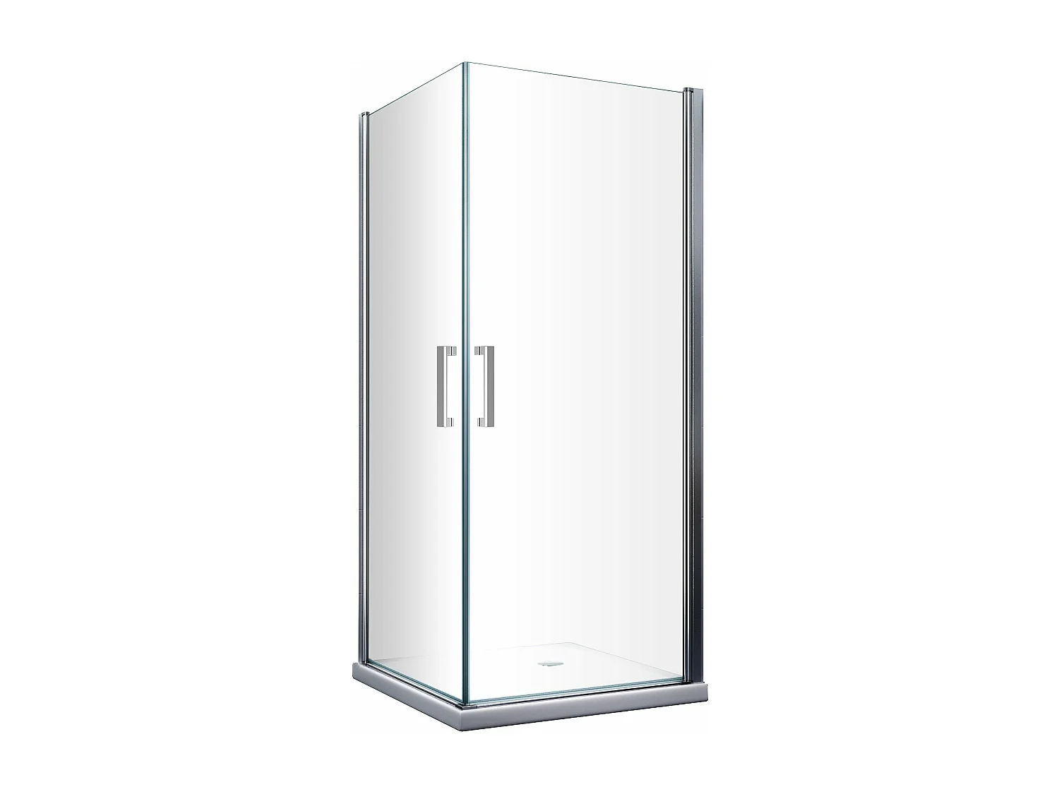 Box Doccia Doppio Battente Angolare Vetro Temperato 8 mm Easy-clean Reversibile 66,5-68,5 x 76,5-78,5 H 200 cm