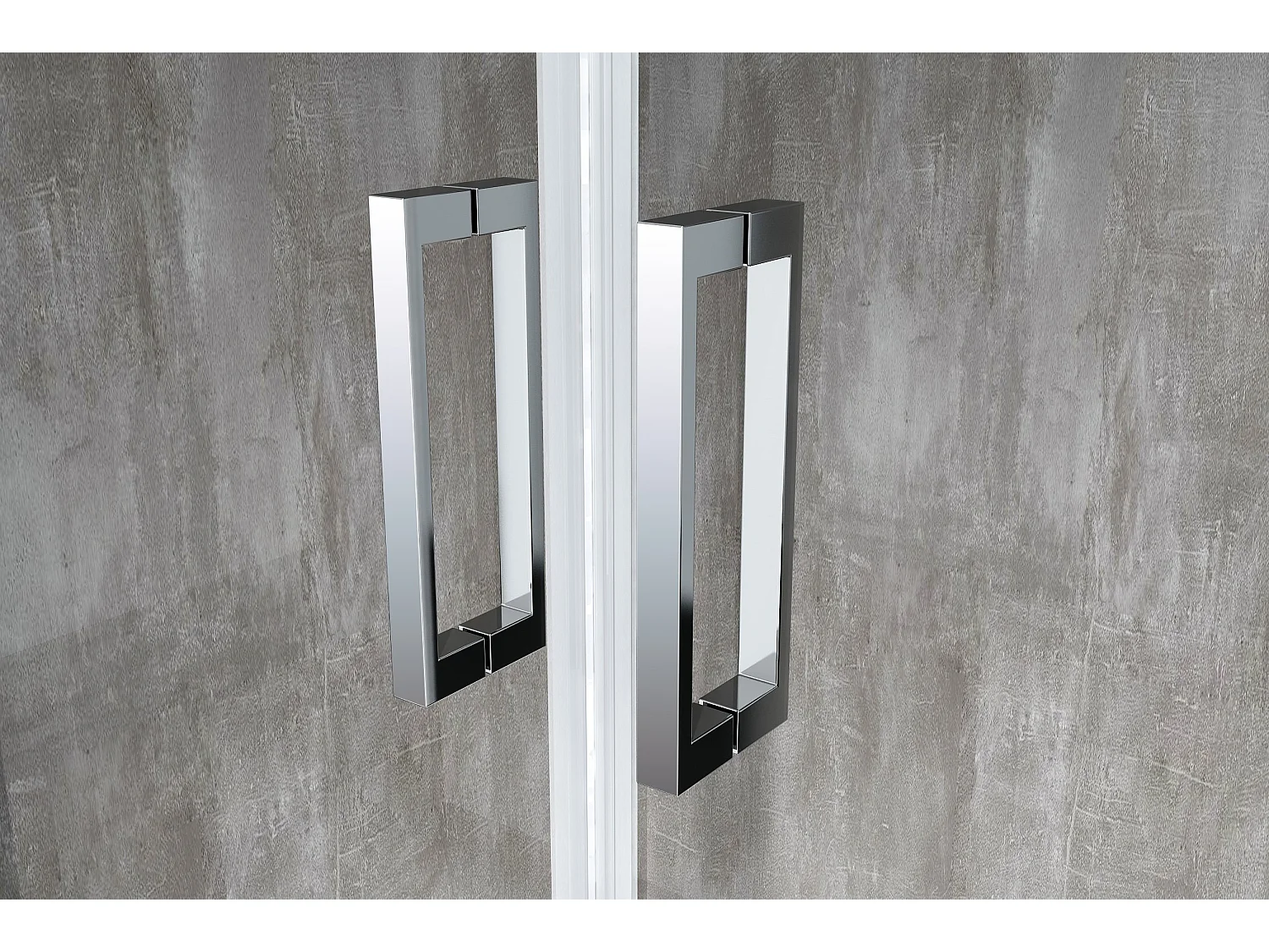 Douche de 6 mm avec un mur fixe et quatre portes avec ouverture centrale H.190 receveur de douche non inclu 77,5-80 fixe x 128-133 ouverture centrale