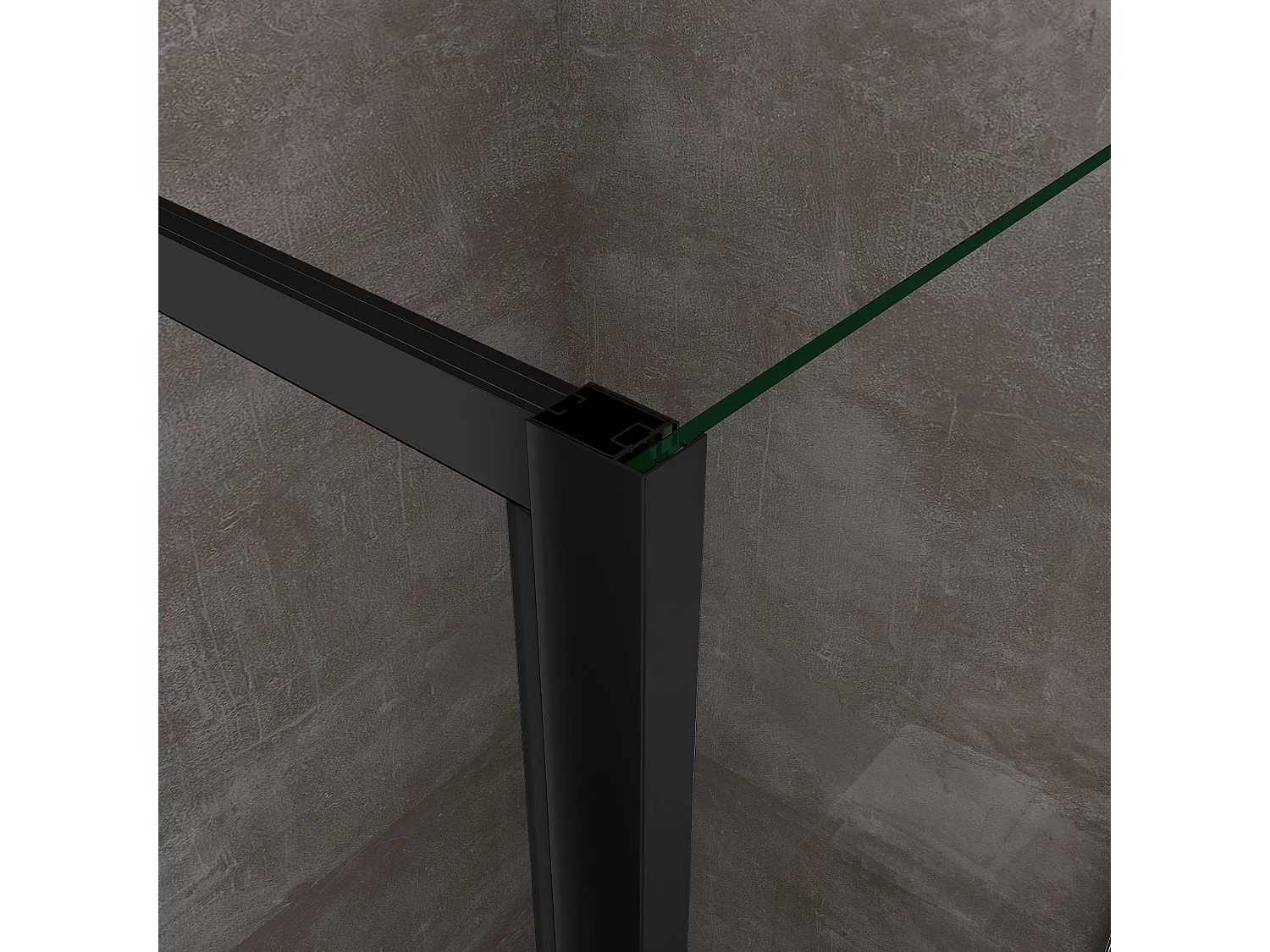 Douche à 3 côtés avec 2 parois latérales fixes + 1 porte battante frontale roto-translante 8 mm H200 en noir mat, 70(68-70) FIXE+PORTE 90(88-91)