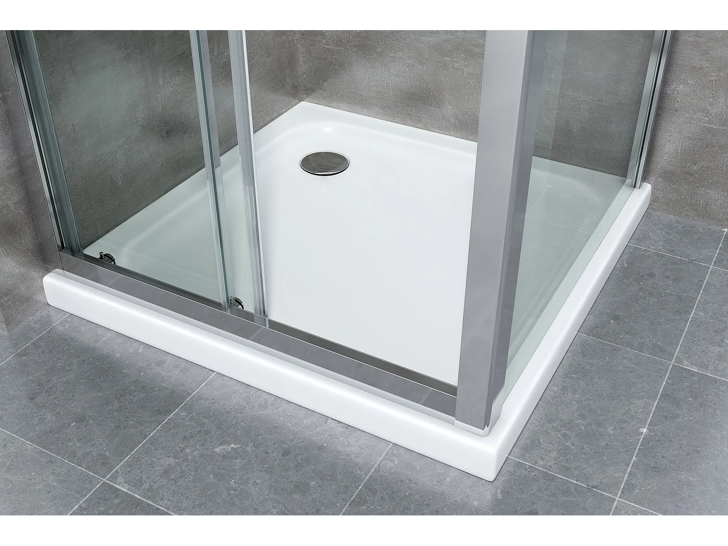 Box doccia angolare parete fissa e porta scorrevole vetro 6 mm Fisso 77,5-80 Porta 105-110