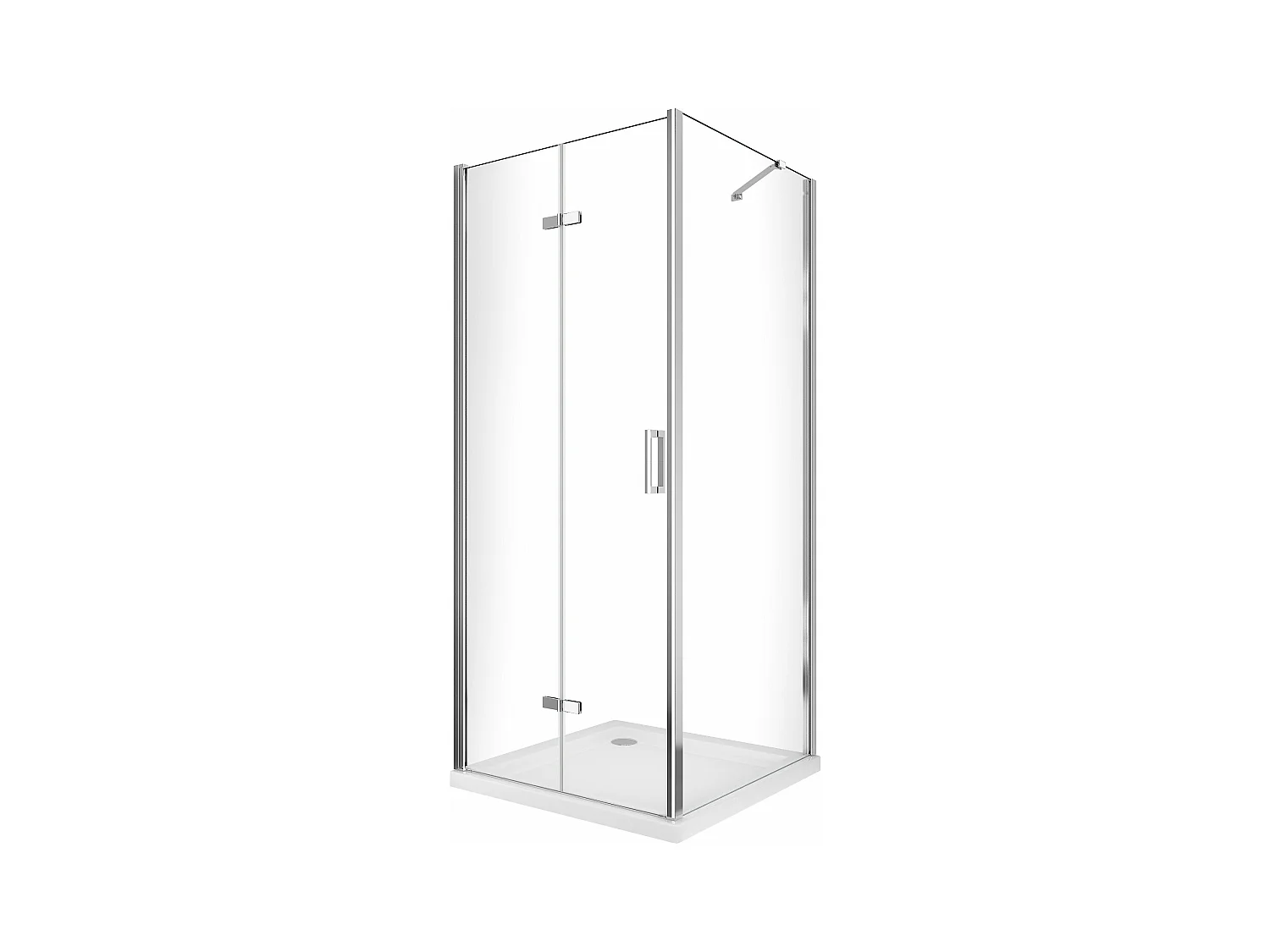 Douche pliante avec ouverture vers l'interieur et un paroi fixe H. 190 - 65-67,5 Fixe – 77,5-80 Porte