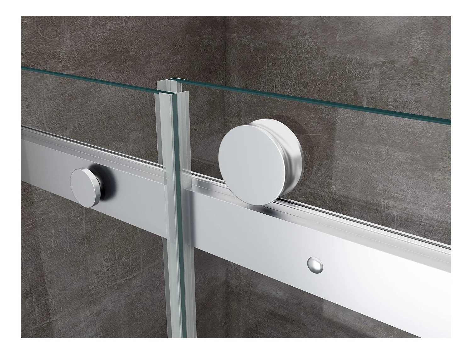 Douche de 8 mm H.190 avec un paroi fixe et une porte coulissante (receveur non inclu)– 80 fixe x 140 coulissante
