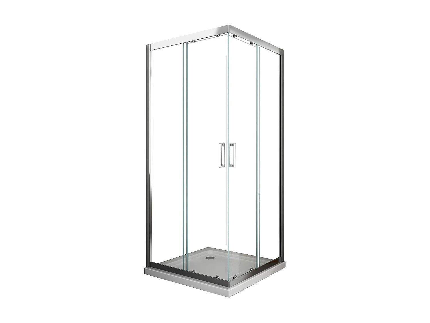 Box doccia 6 mm angolare quadrato profilo cromo reversibile H.190 100x100