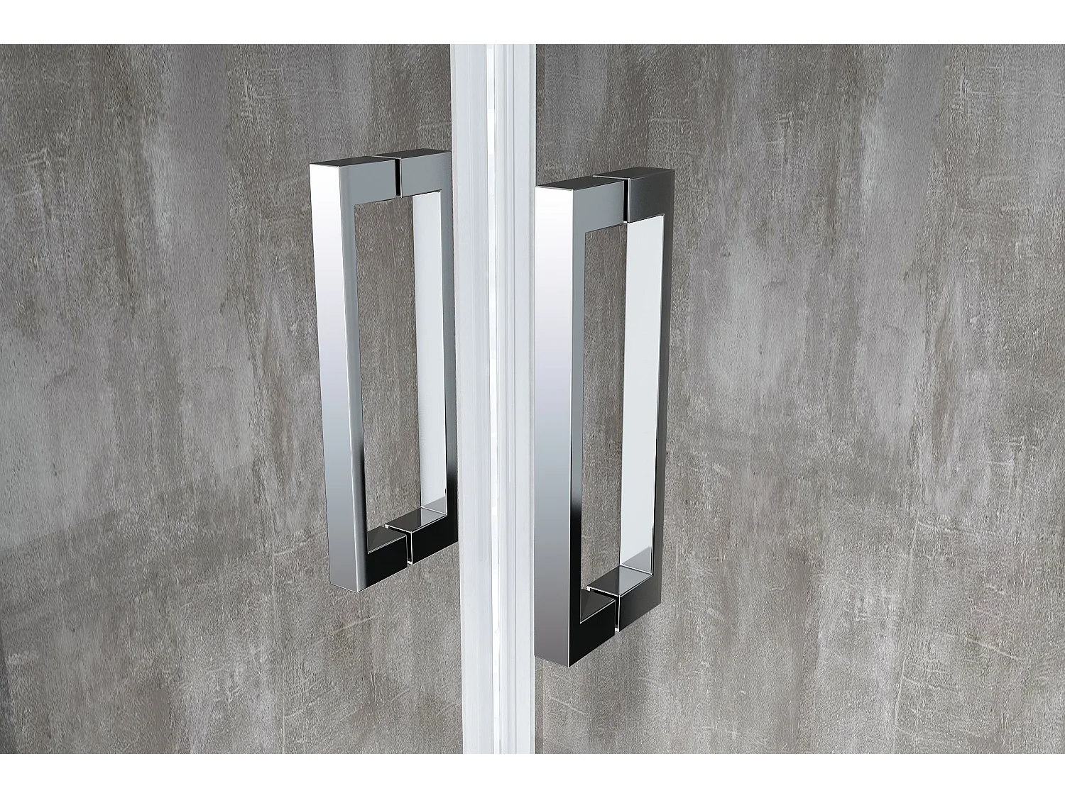 Douche de 6 mm avec deux parois fixes et une overture coulissante H.190 (receveur de douche non inclu) – 72,5-75 fixes x 193-198 overture centrale