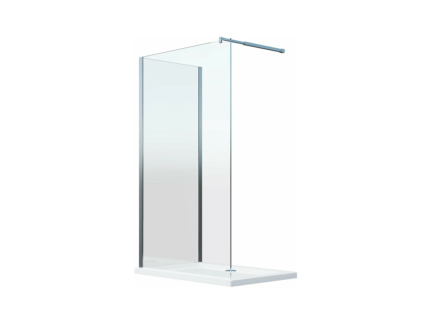 Parois de douche de 8 mm type Walk-in double verre angulaire réversible H.200 –  88-90  + 88,5-90,5 cm