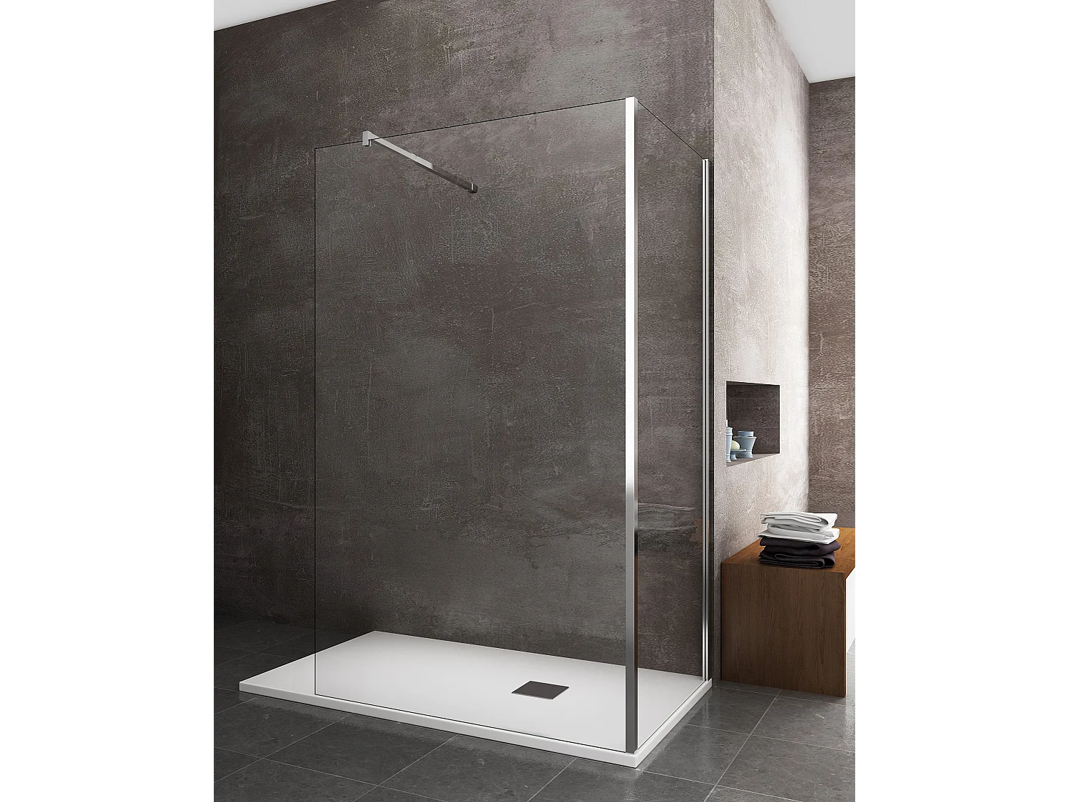 Parete Doccia Walk-in Angolare Doppio Vetro 8 mm Reversibile 68-70 x 98,5-100,5 H 200 cm