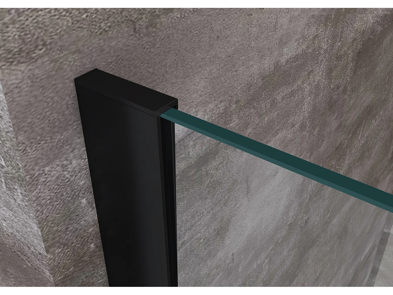 Parete Doccia Angolare walk-in h 200 vetro 8MM trasparente Telaio Nero con Accessori - 75X90 REVERSIBILE