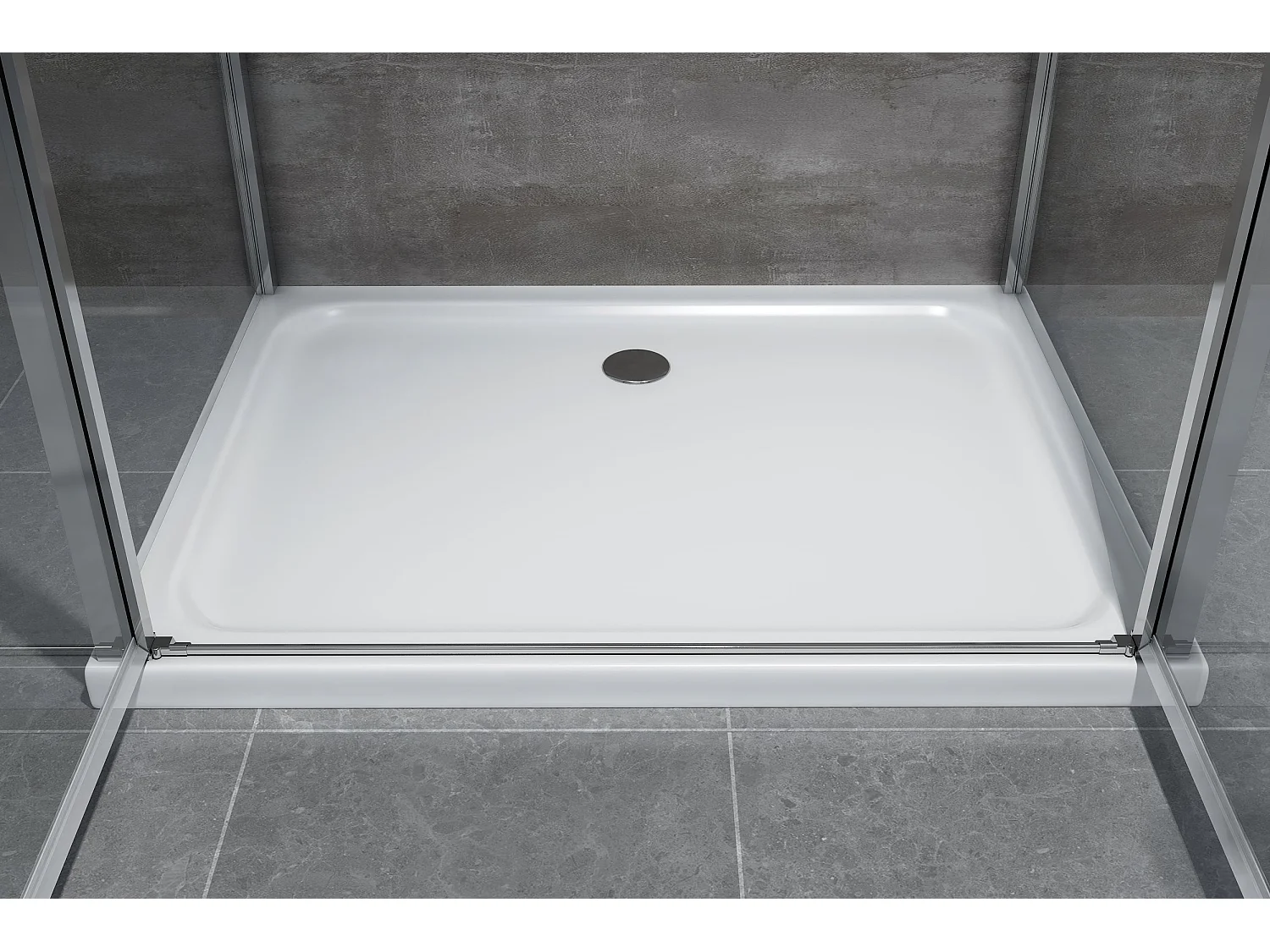 Douche de 6 mm H.190 avec deux parois fixes et une porte saloon (receveur non inclu) – 72,5-75 fixes x 77-80 vantail saloon