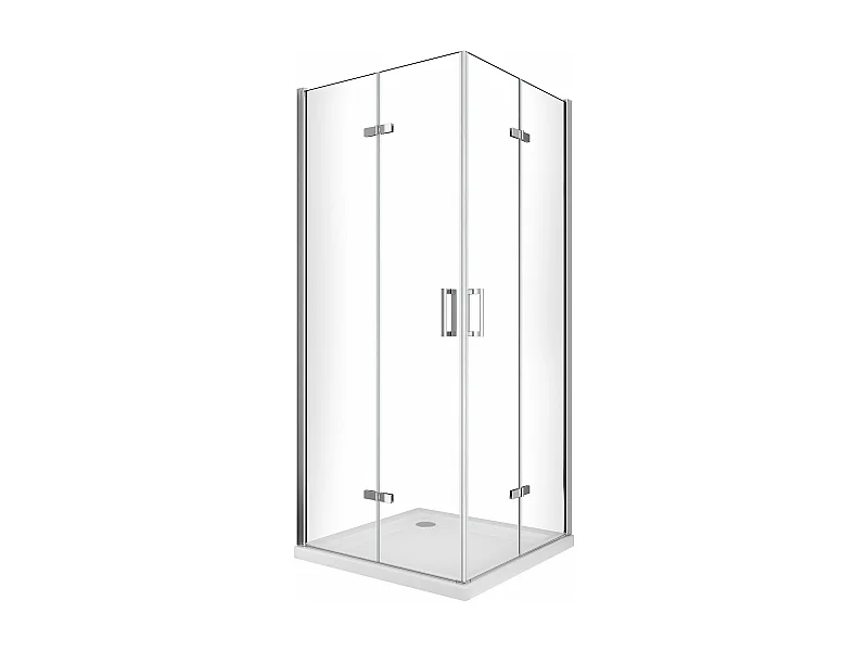 Box doccia angolare pieghevole a libro con chiusura a pacchetto H 190 cromo anticalcare trasparente con misure 65 (62,5-64) x 100 (97,5-99)