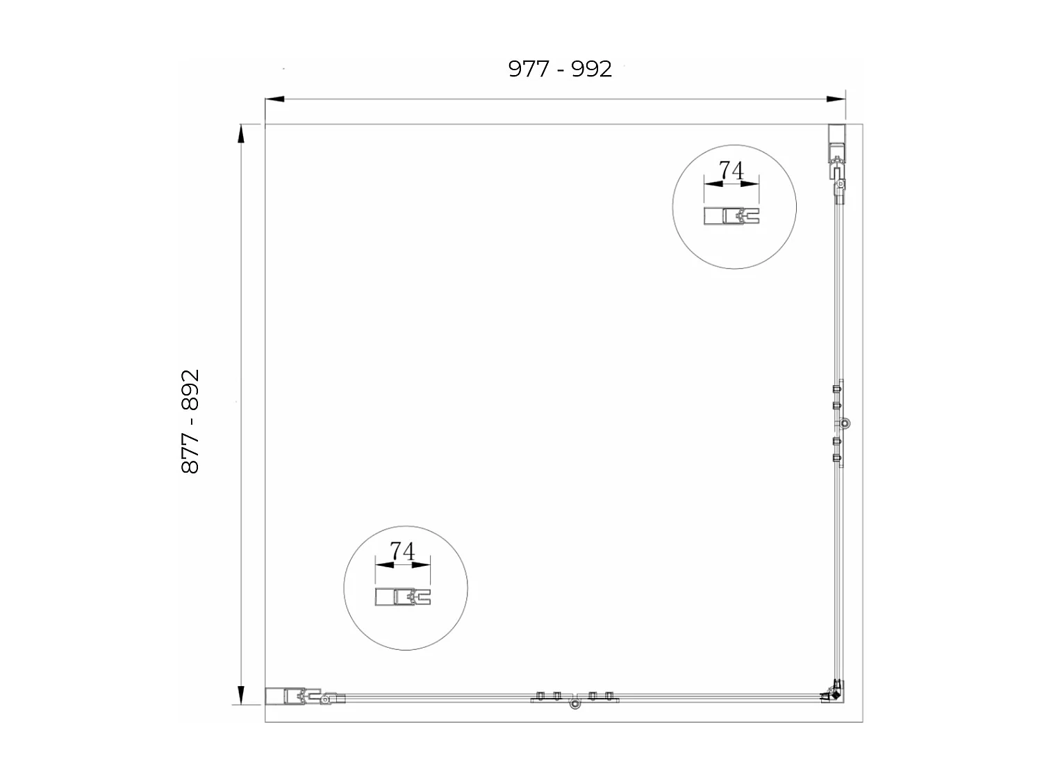 Box doccia angolare pieghevole a libro con chiusura a pacchetto H 190 cromo anticalcare trasparente con misure 90 (87,5-89) x 100 (97,5-99)