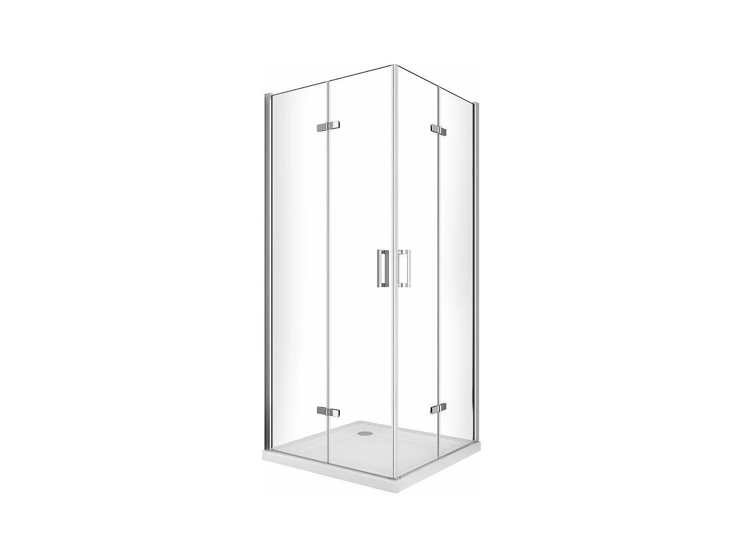 Douche pour installation angulaire double avec ouverture pliante - 70 (67,5-69) X 80 (77,5-79)