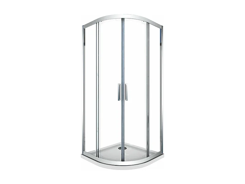 Douche de 6 mm angulaire semi-circulaire avec profil chromé H.190 (receveur non inclu) 90 x 90