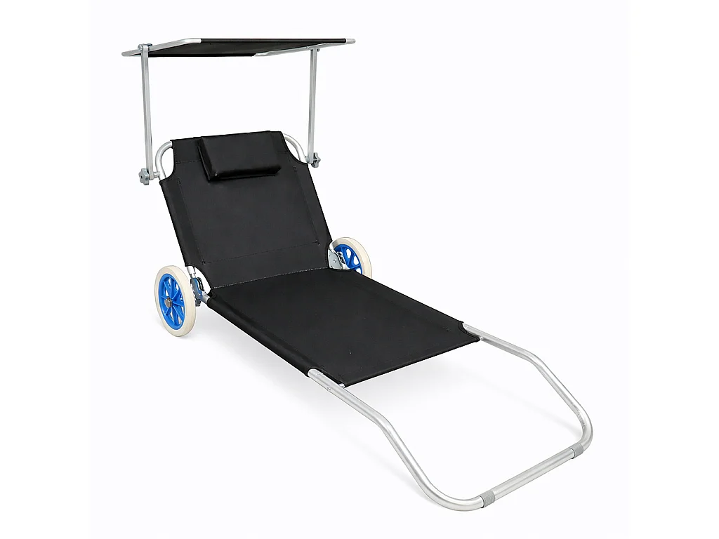 Sun lounger Dach Black Ca. L. 165 x H. 16 x W. 65 cm
