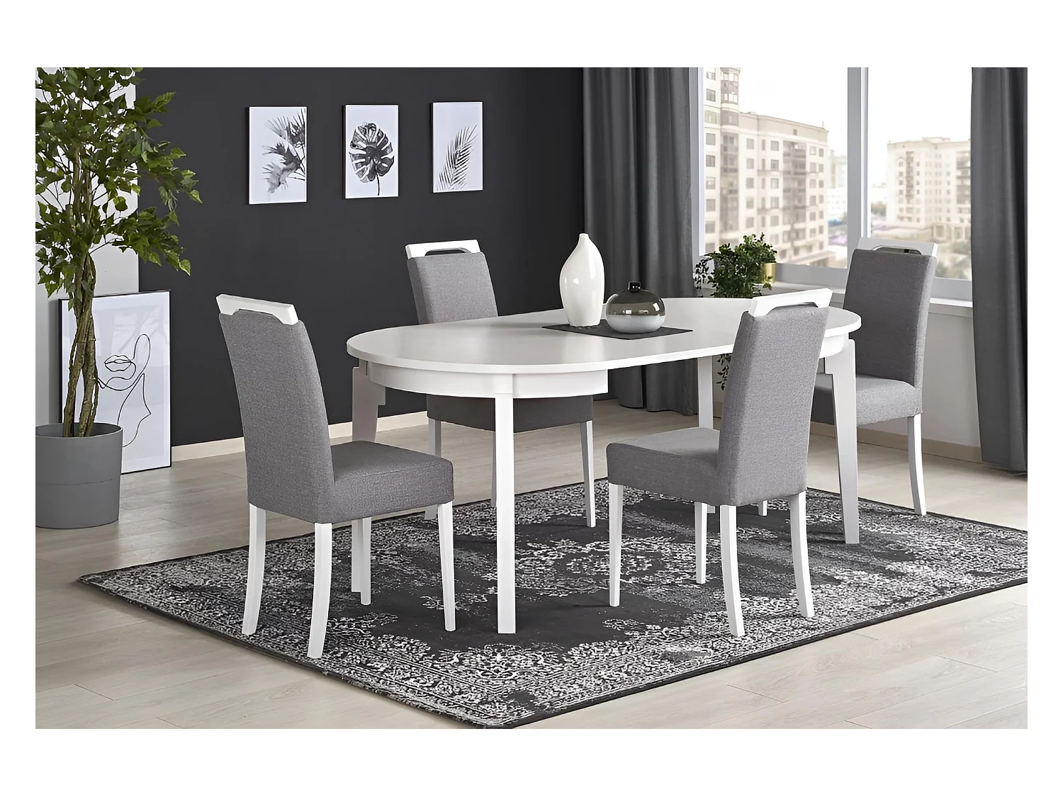 Eettafel Sorbus/hout/wit